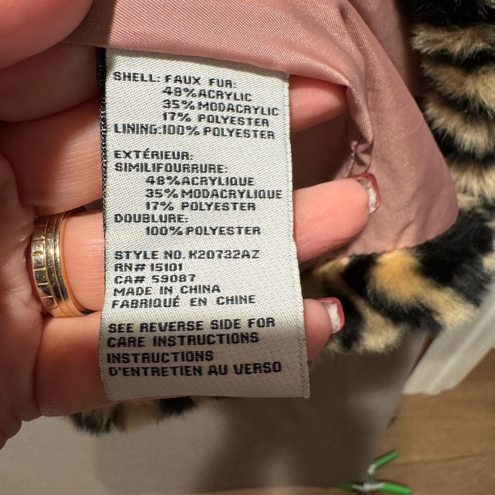 Kate Spade Zebra Striped Faux Fur Teddy Jacket - Picture 11 of 13